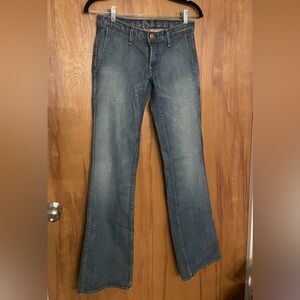 Earnest Sewn Classic Boot Cut Jeans in Blue